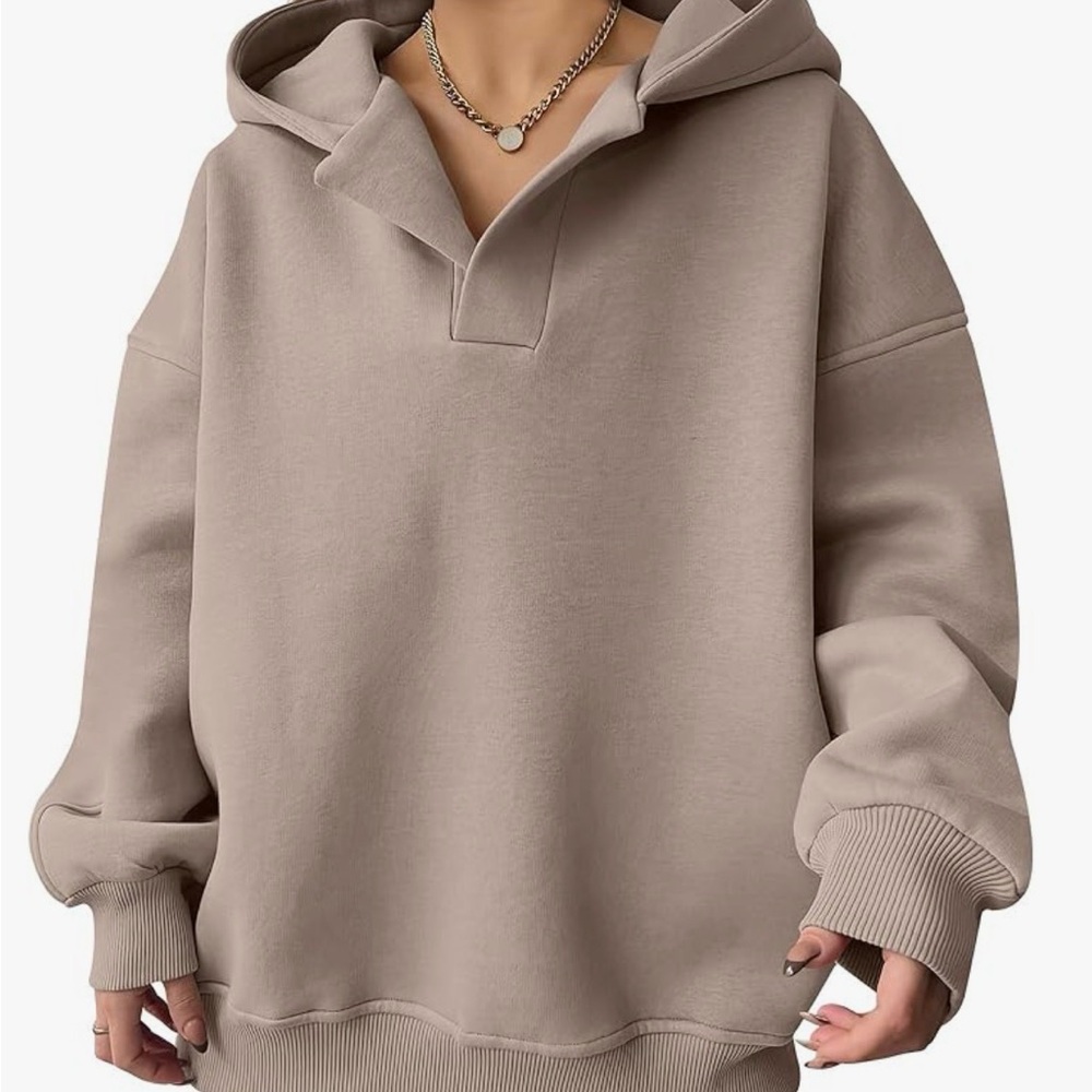 Everyday Taupe Hooded Pullover Sweatshirt